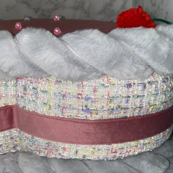 Cupcakes and Cashmere Cherry Heart Cake Pillow - Picture 2 of 3